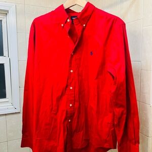 Ralph Lauren Men's Bold Red Button-Down Shirt